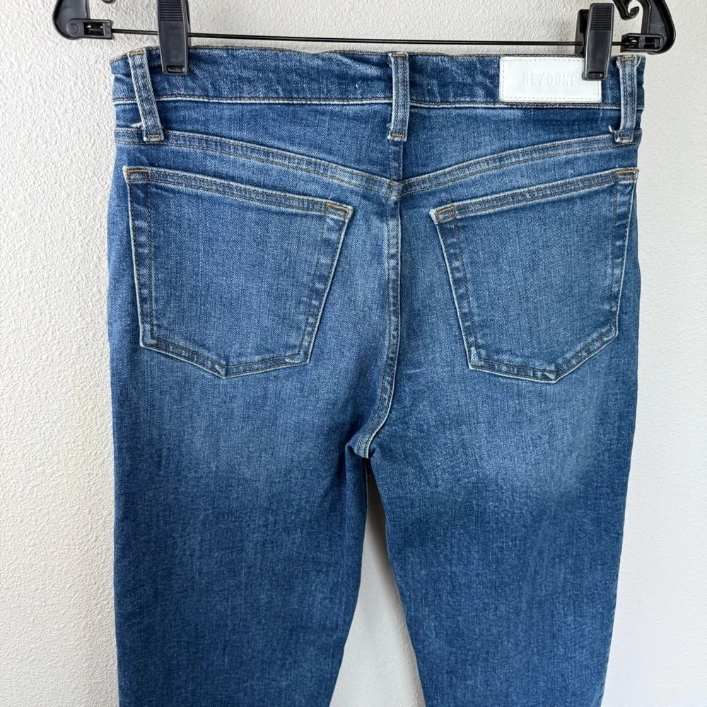 RE/DONE 70s Mid Rise Stove Pipe Jeans Royal Fade Casual Denim Women’s 28